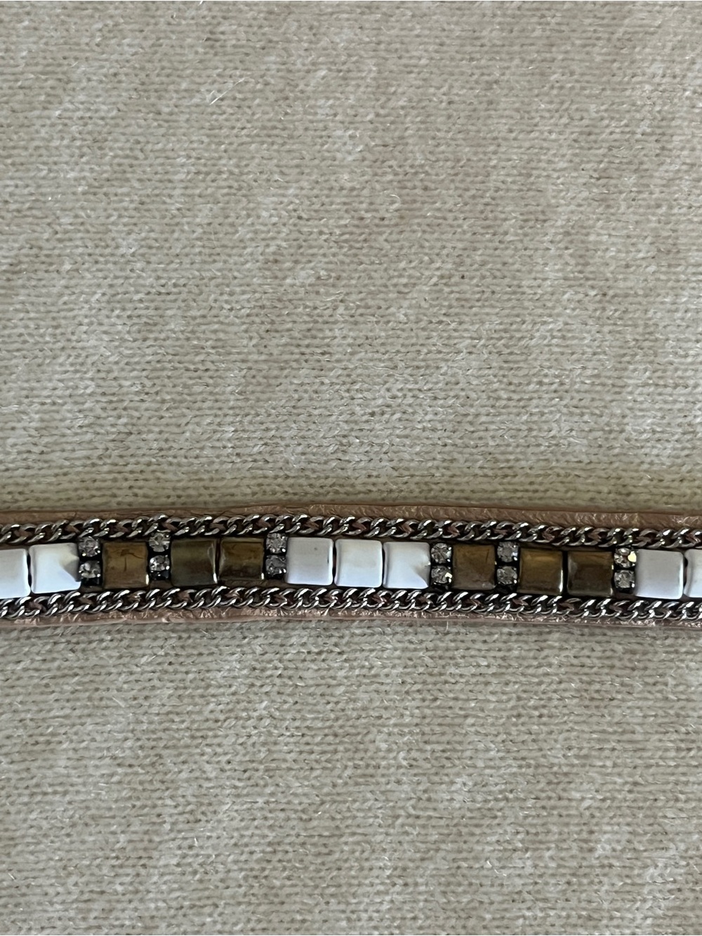 Stella and Dot Beaded Leather Choker Necklace and Bracelet - Picture 4 of 6